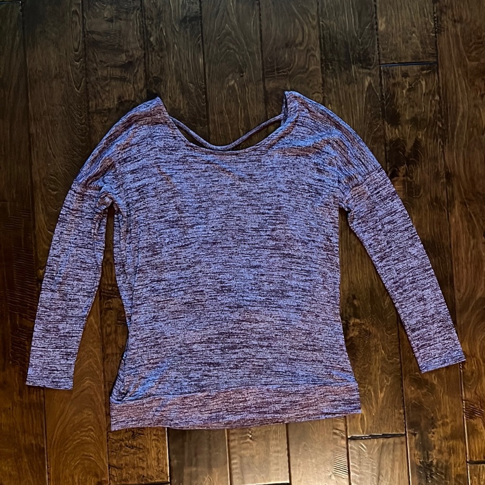 Athleta size large purple space dye long sleeve athleisure top